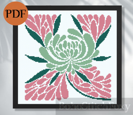 Floral Abstract Cross Stitch Pattern