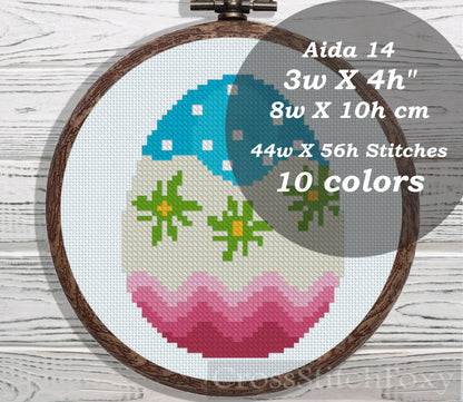Floral Easter Egg cross stitch pattern