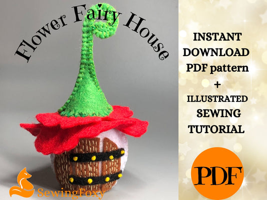 Fairy flower house toy sewing pattern