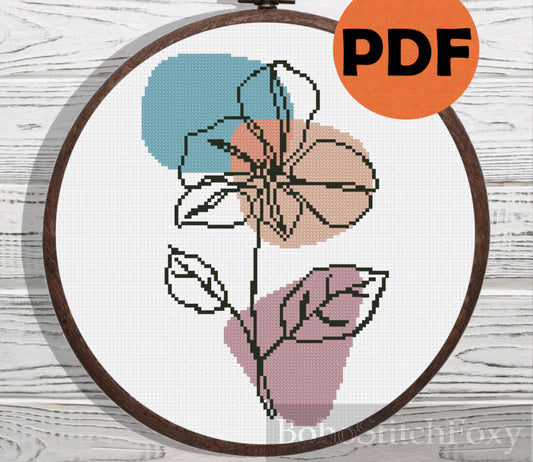 Flower cross stitch pattern