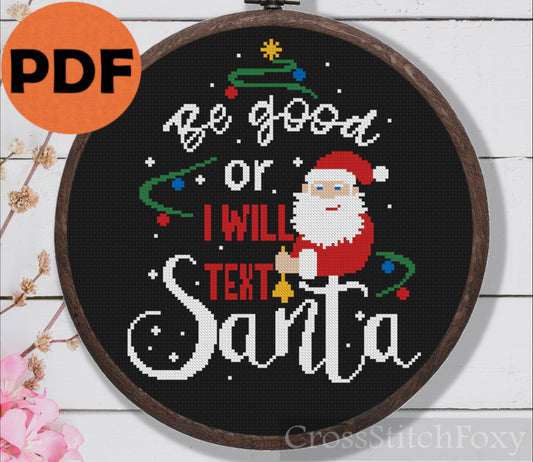 Funny Christmas quote cross stitch pattern