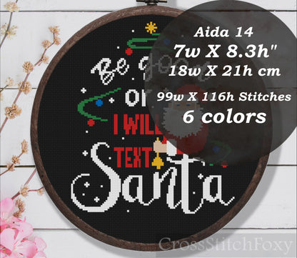 Funny Christmas quote cross stitch pattern