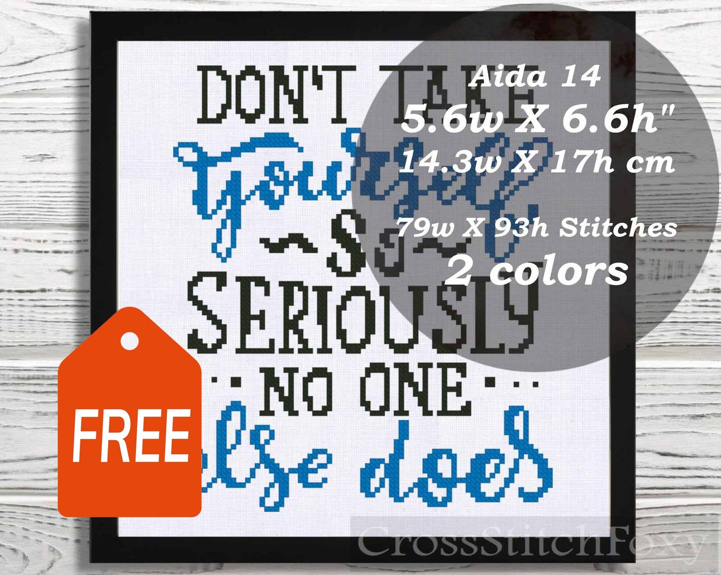 Funny Quote cross stitch pattern