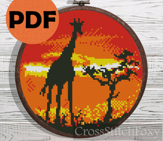 Giraffe cross stitch pattern