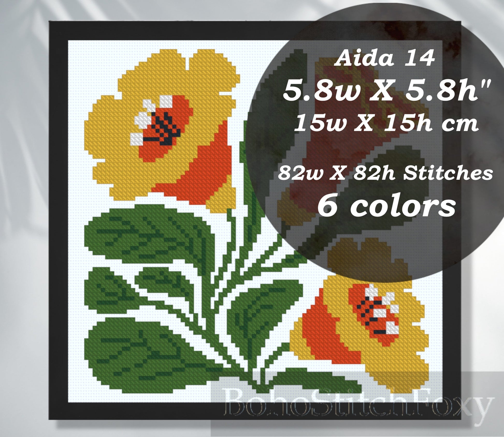Gloxinia Flower Cross Stitch Pattern