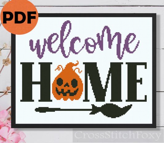 Halloween Welcome Home cross stitch