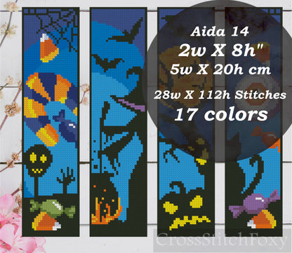 Halloween Bookmarks Cross Stitch Patterns