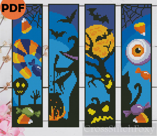 Halloween Bookmarks Cross Stitch Patterns