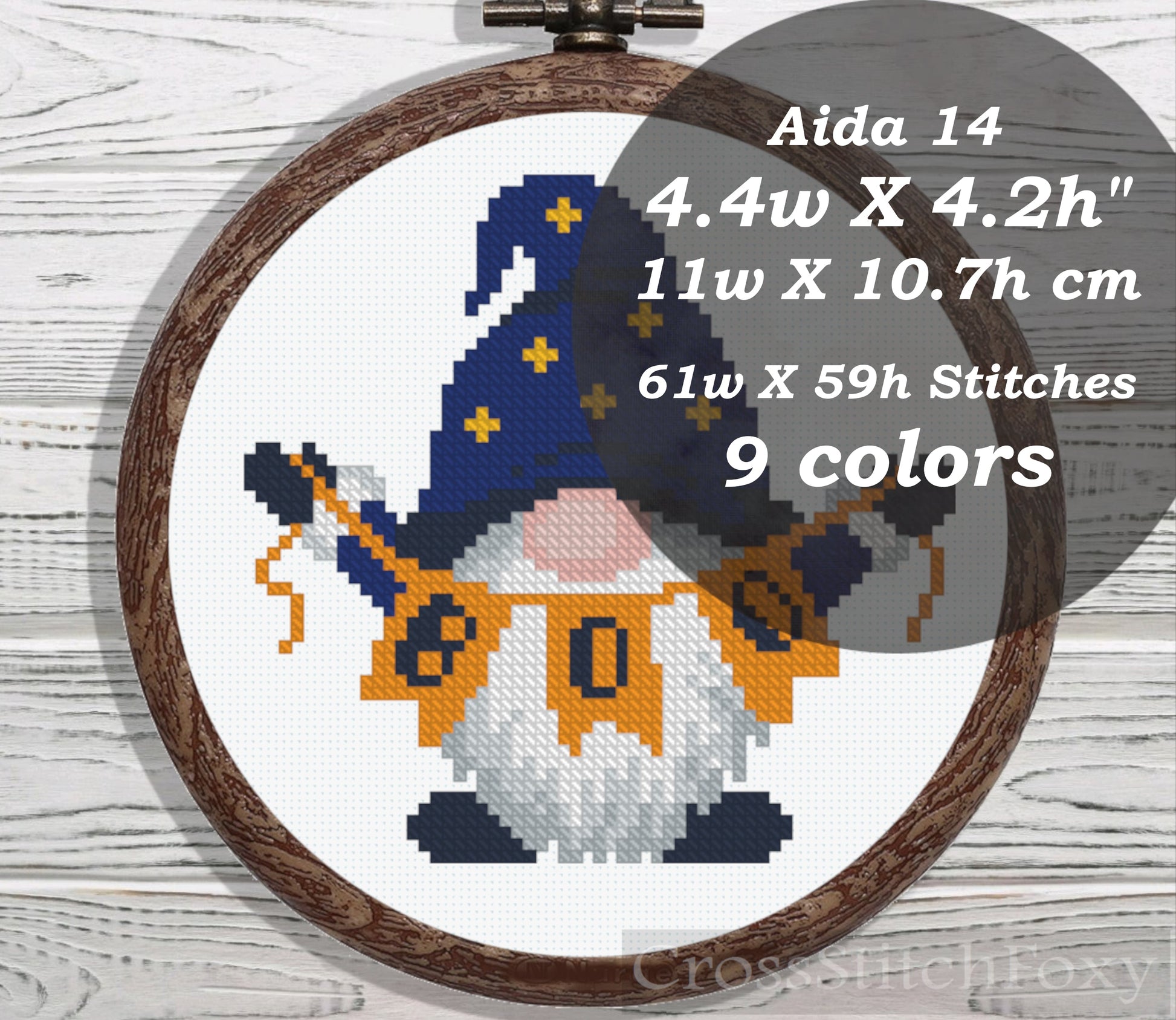 Halloween Gnome cross stitch pattern