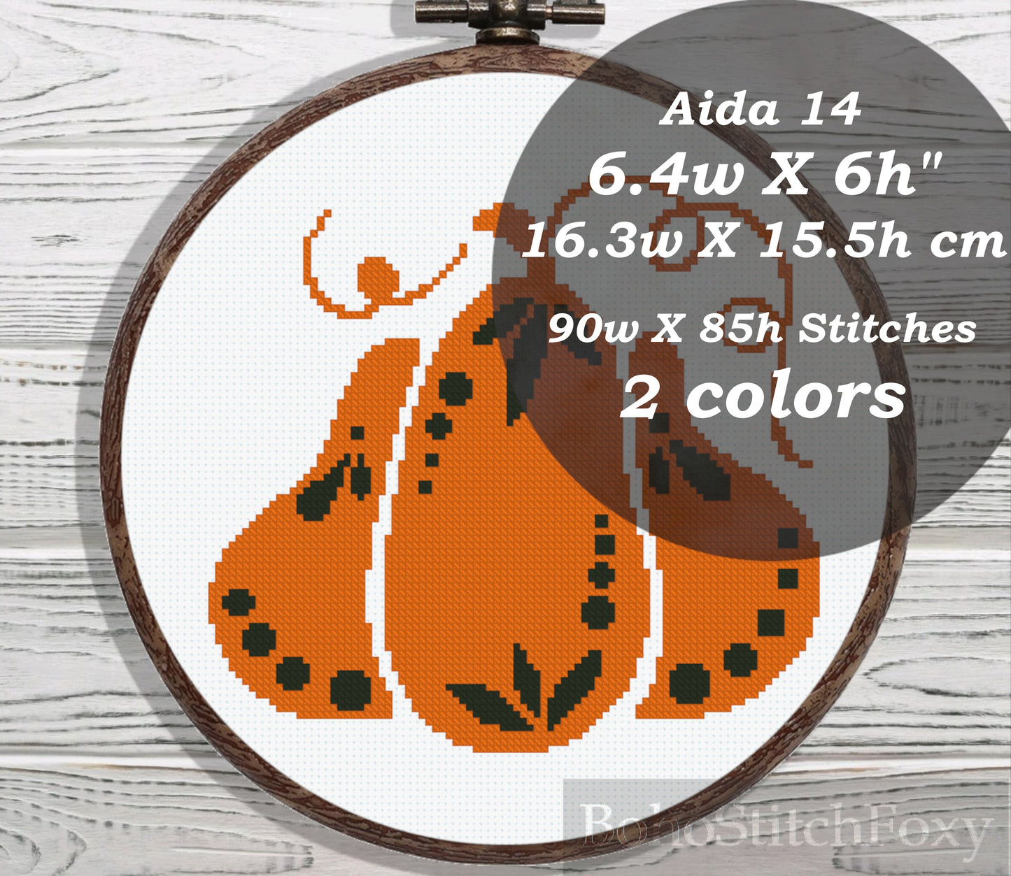 Halloween Pumpkin boho cross stitch pattern