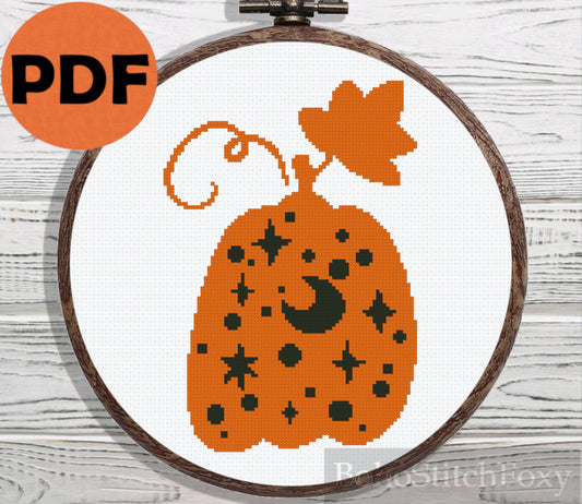 Halloween Pumpkin cross stitch pattern