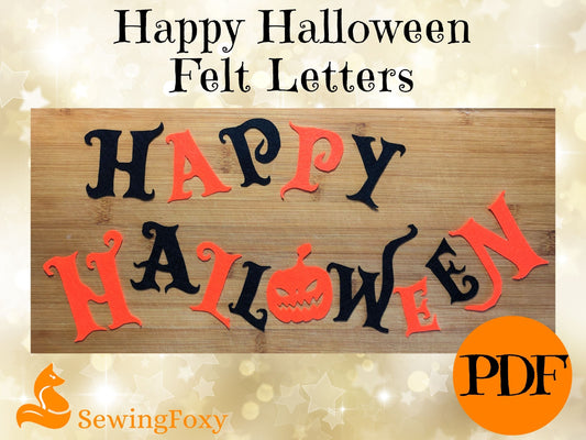 Happy Halloween Bunting Letters Pattern