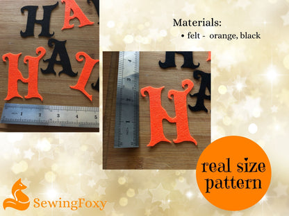 Happy Halloween Bunting Letters Pattern