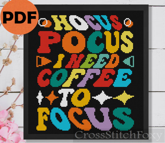 Hocus Pocus Coffee Cross Stitch Pattern