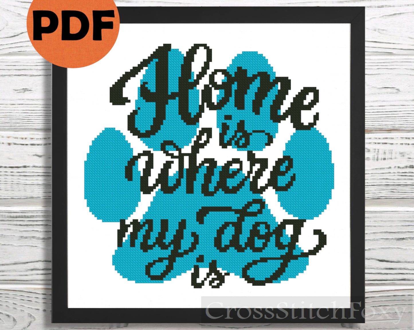 Home Is Where My Dog Is cross stitch pattern