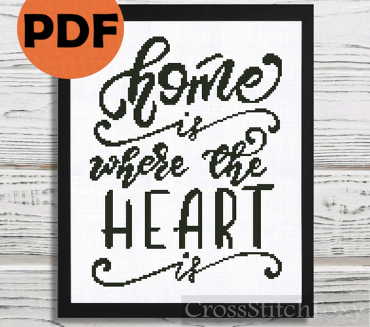 Home Is Where The Heart Is cross stitch pattern