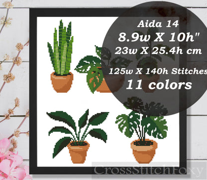 Home Plants Cross Stitch Pattern