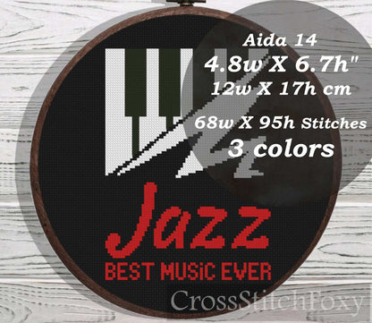 Jazz cross stitch pattern