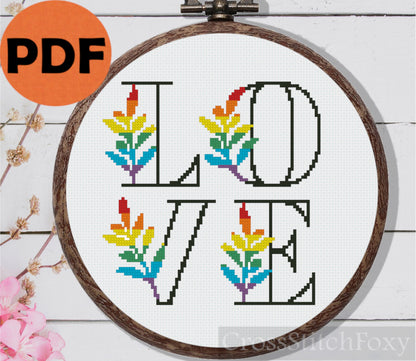 LGTB Pride Love Cross Stitch Pattern