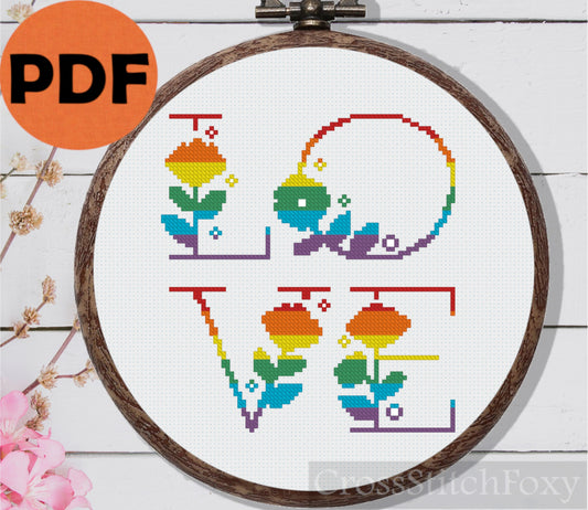 Love LGTB Pride Cross Stitch Pattern