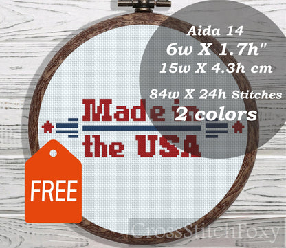 Made USA Cross Stitch Pattern FREE
