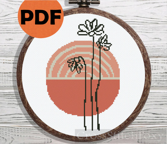 Modern Flower cross stitch pattern