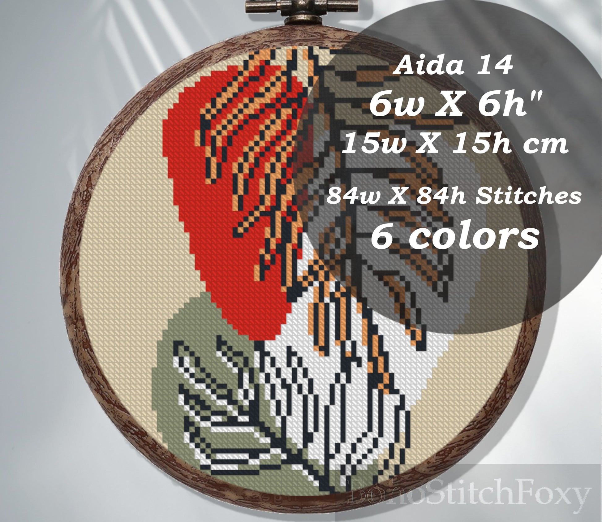 Modern abstract aesthetic leaves cross stitch pattern