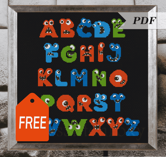 Monster Alphabet Cross Stitch Pattern FREE