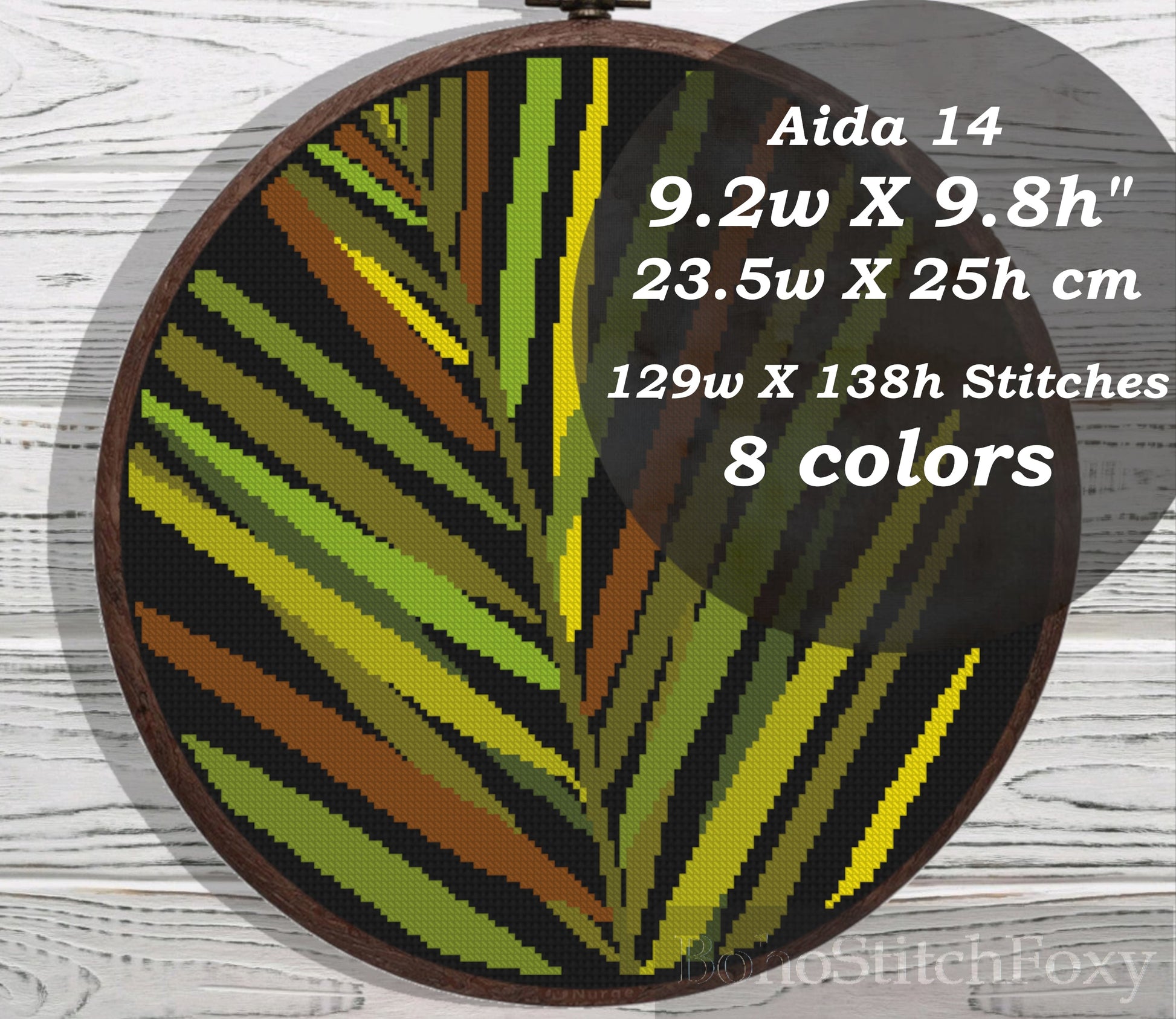 Palm leaf cross stitch pattern