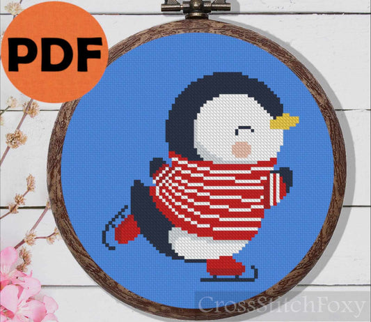 Penguin Cross Stitch Pattern PDF