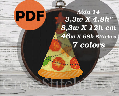 Pizza Christmas Tree cross stitch pattern