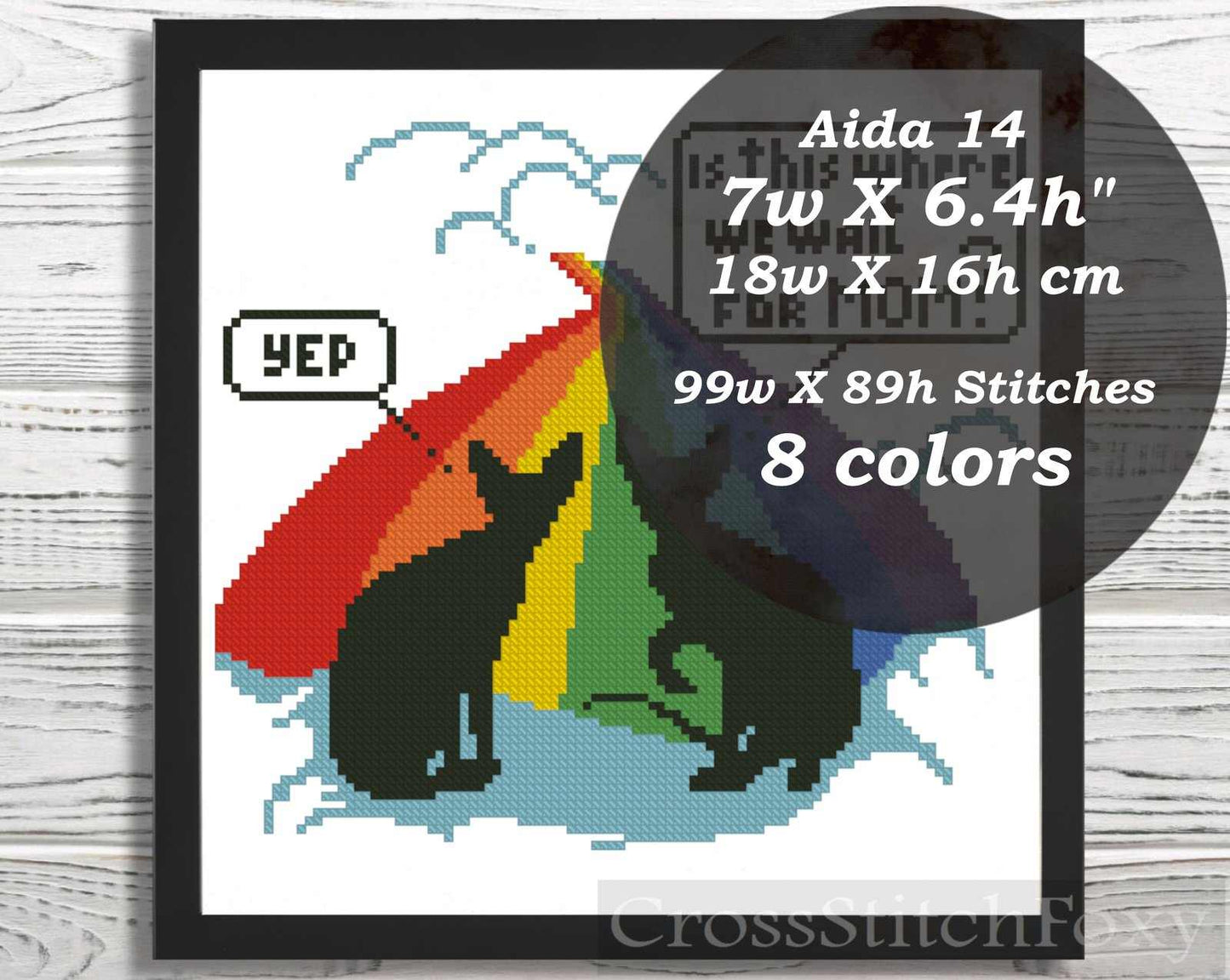 Rainbow bridge Sphynx Cats cross stitch pattern