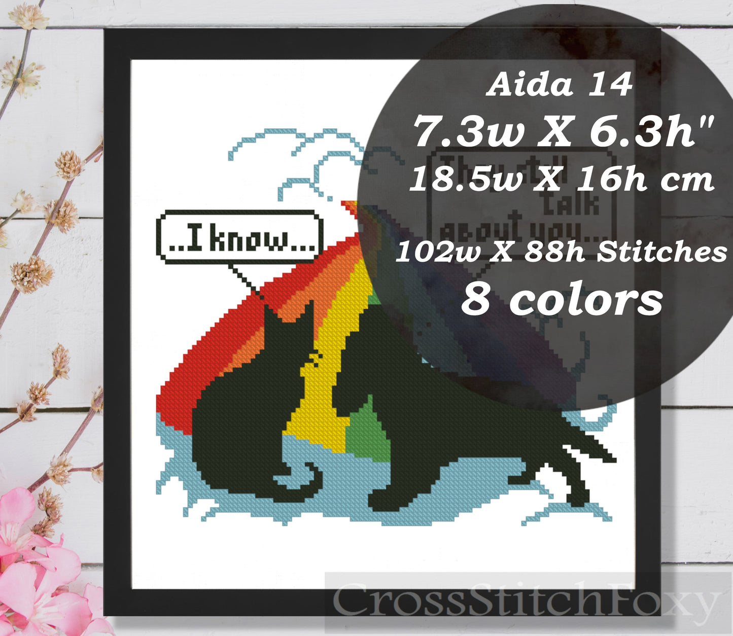 Rainbow bridge cat cocker dog cross stitch pattern