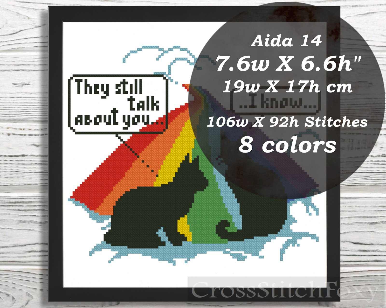 Rainbow bridge cats cross stitch pattern PDF