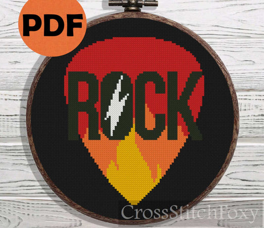 Rock cross stitch pattern
