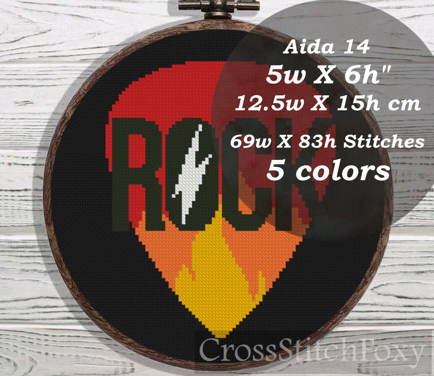 Rock cross stitch pattern