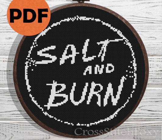 Salt And Burn Supernatural cross stitch pattern