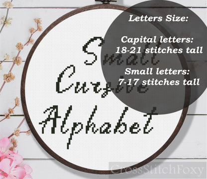 Small Cursive Alphabet Cross Stitch Pattern