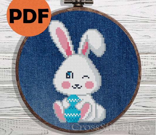 Small Easter Bunny cross stitch pattern