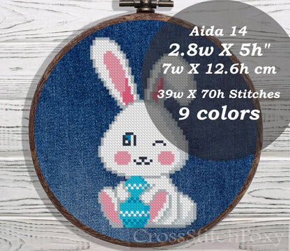 Small Easter Bunny cross stitch pattern
