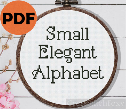 Small elegant alphabet cross stitch pattern
