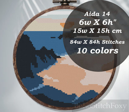 Small landscape cross stitch pattern