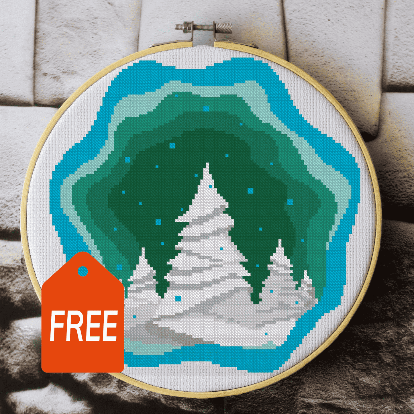 Snow Forest cross stitch pattern FREE