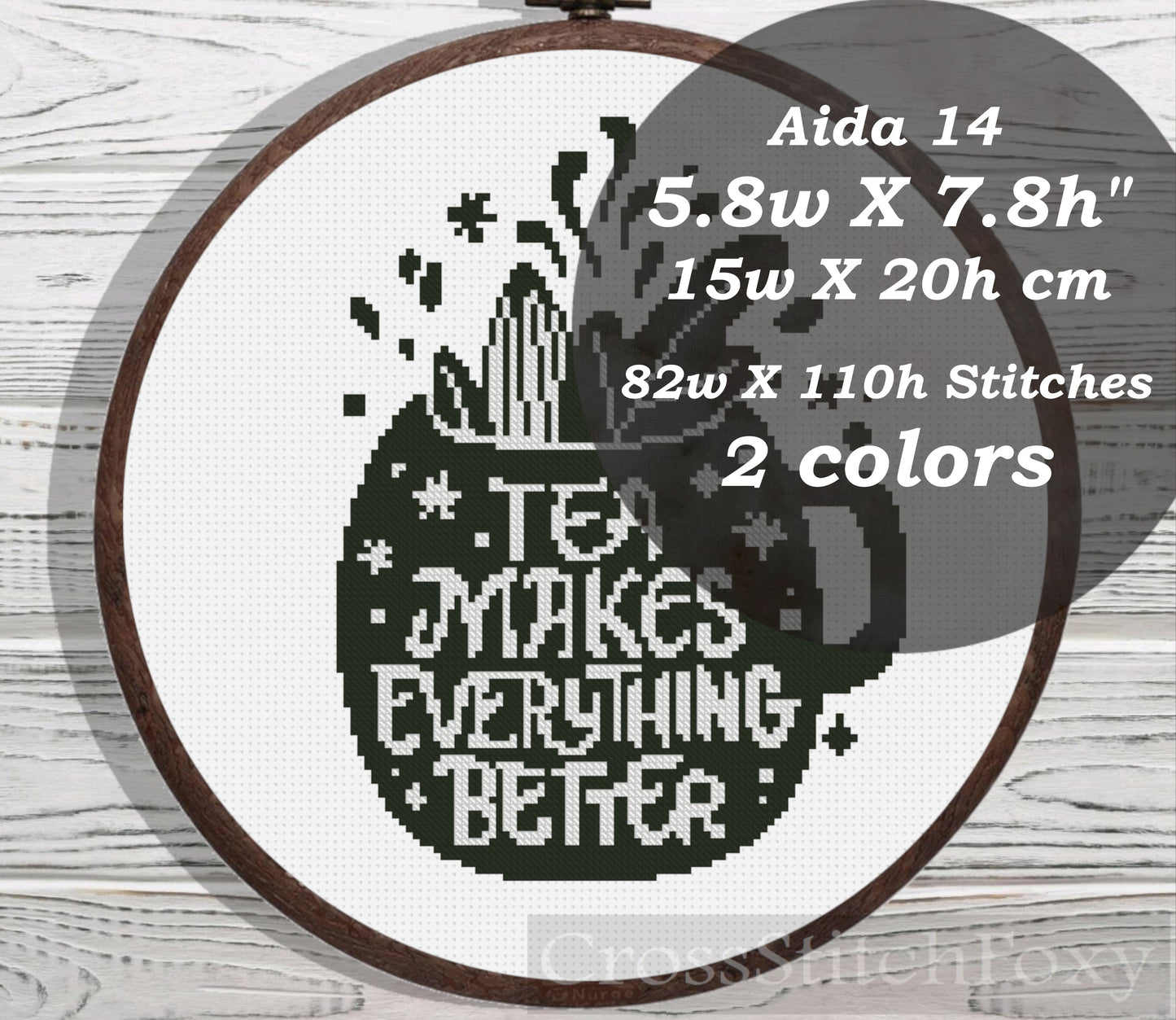 Tea cross stitch pattern