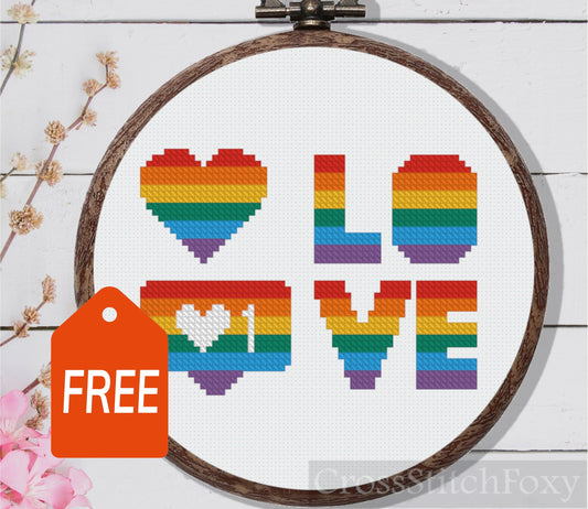 Tiny LGTB Pride Elements Cross Stitch Pattern FREE