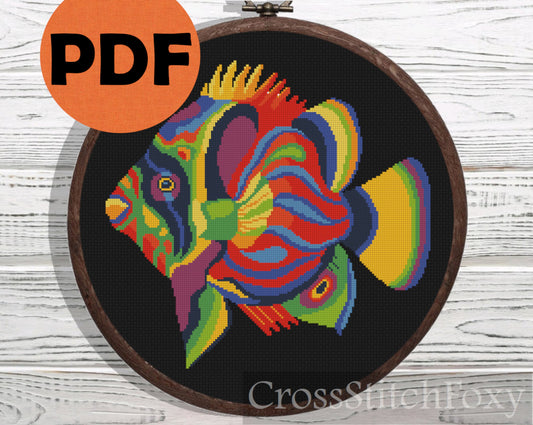 Tropical Fish cross stitch pattern