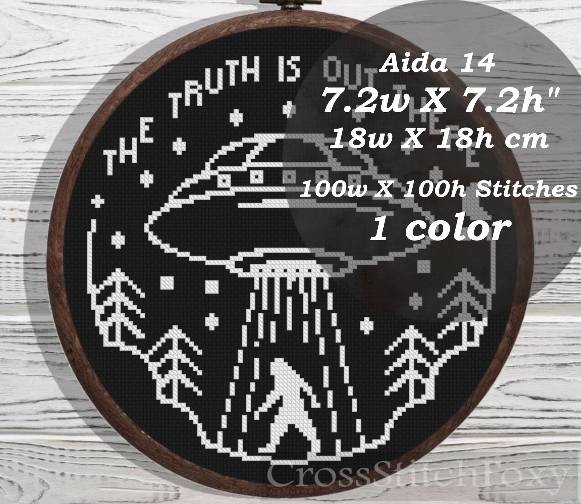 The Truth Is Out There Bigfoot cross stitch pattern