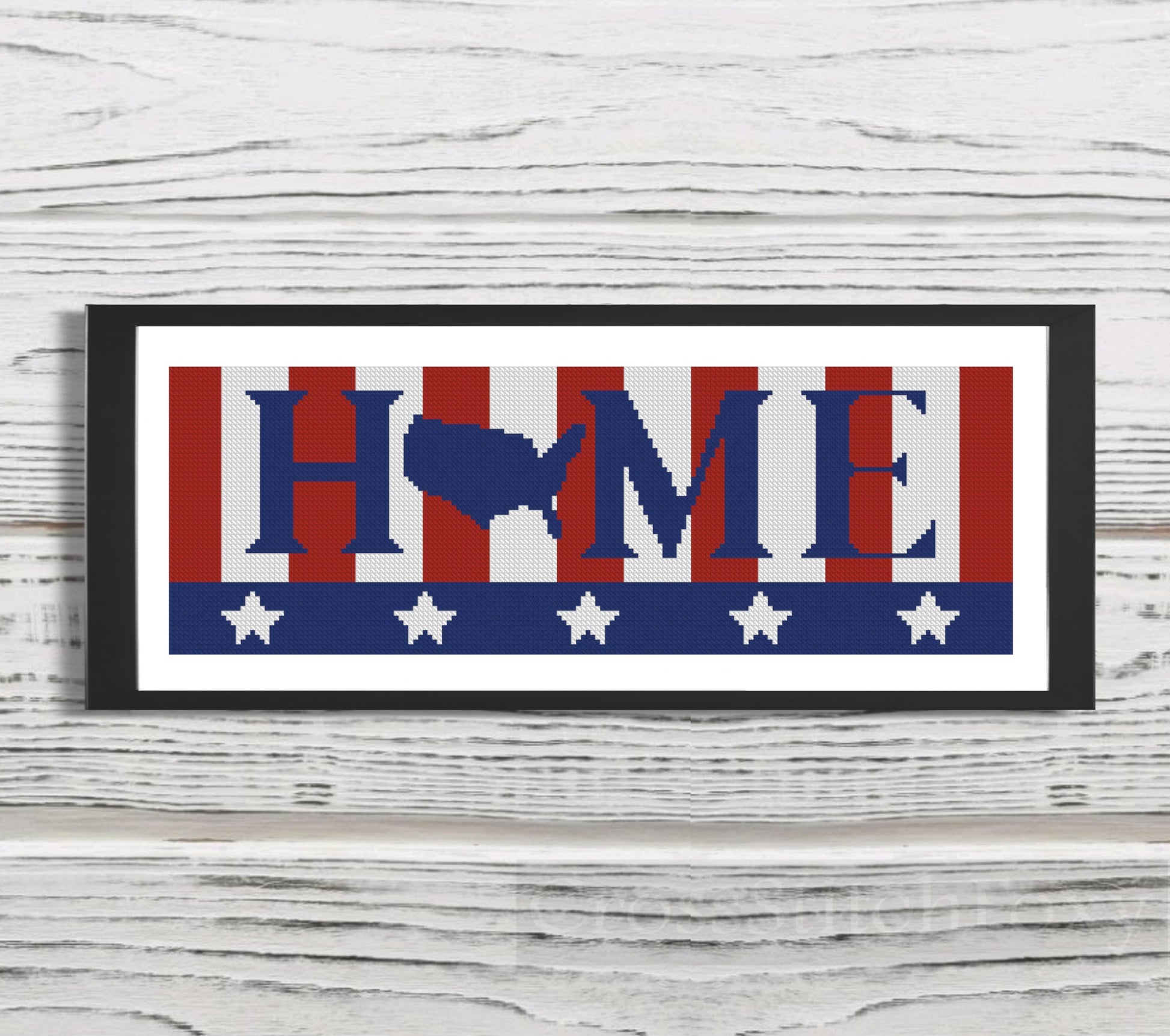 US Patriotic Home cross stitch pattern