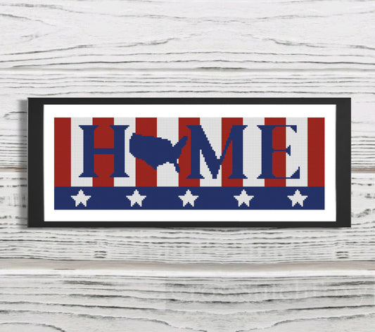 US Patriotic Home cross stitch pattern