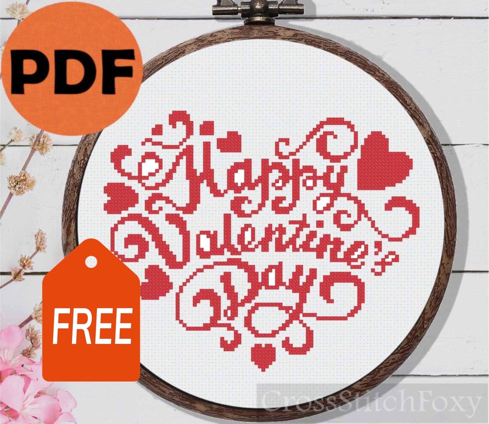 Valentine's Day Cross Stitch Pattern FREE